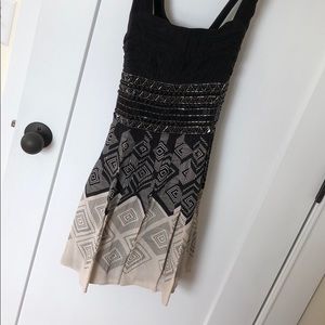 Bebe Short Black and Tan Dress